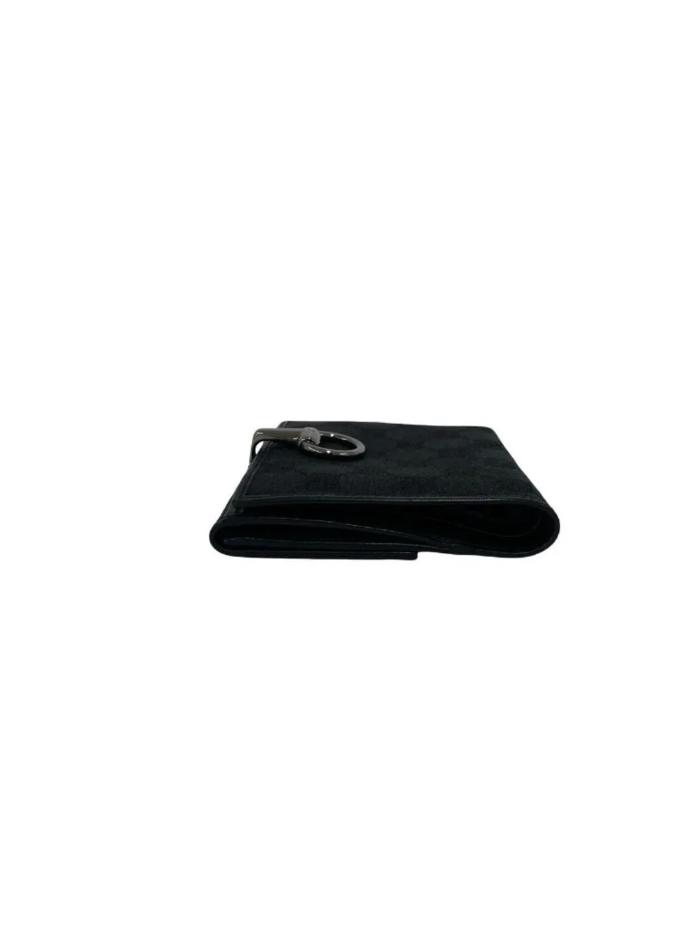 Gucci GG Pattern Logo Canvas Leather Bifold Wallet Card Case Coin Purse Black - Picture 4 of 10